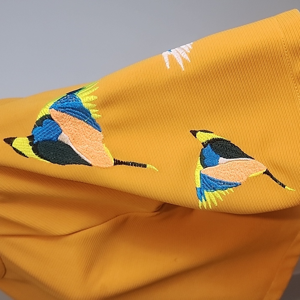 Mustard Seed Yellow Embroidered Bird Crop Top - Picture 5 of 12